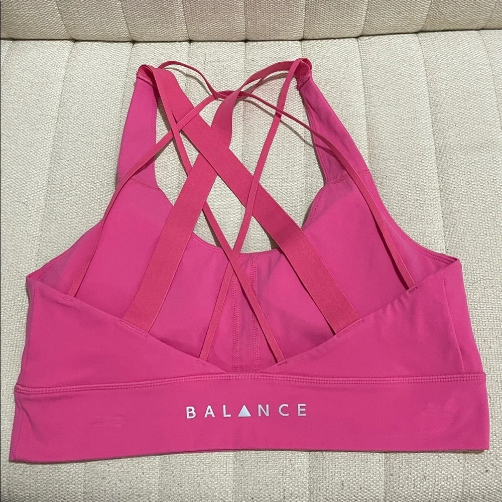 Balance Athletica Vibrant Pink Strappy Sports Bra